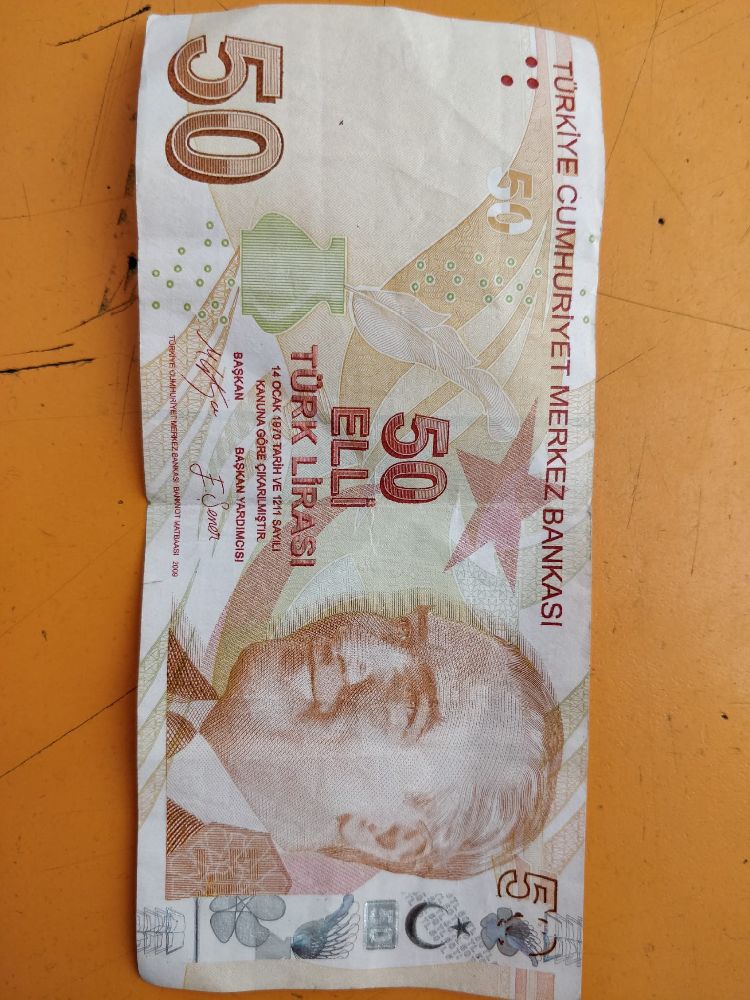 Paralar Trkiye Satlk Basm hatal 50 tl