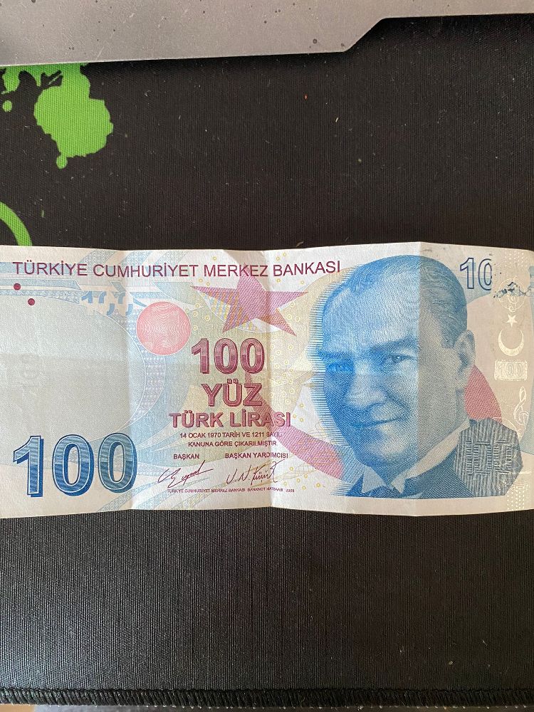 Paralar TRKYE Satlk Hatal Basm 100 Lira