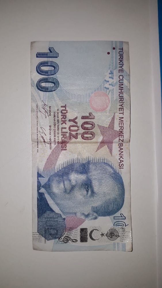 Paralar Trkiye 100 tl Satlk Bask Hatal Temiz