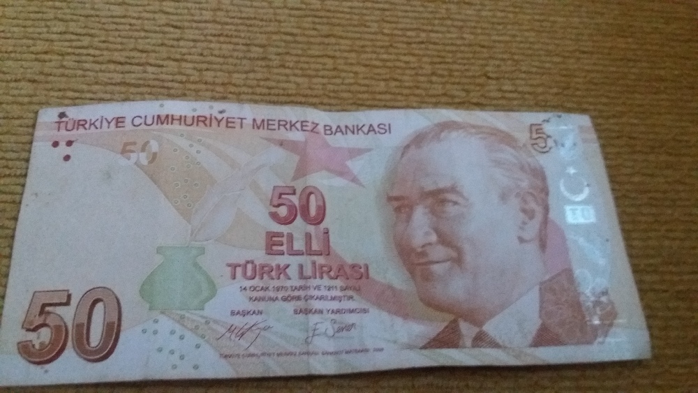 Paralar Trkiye Satlk Hatal basim 50tl