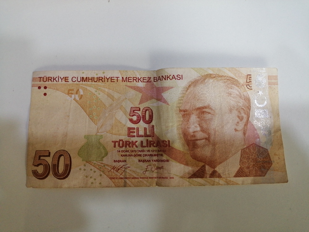 Paralar Trkiye Satlk Hatal basm 50 lira