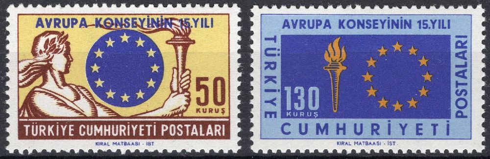 Pullar Satlk 1964  Damgasz Avrupa KonseyiNin 15. Yl Serisi