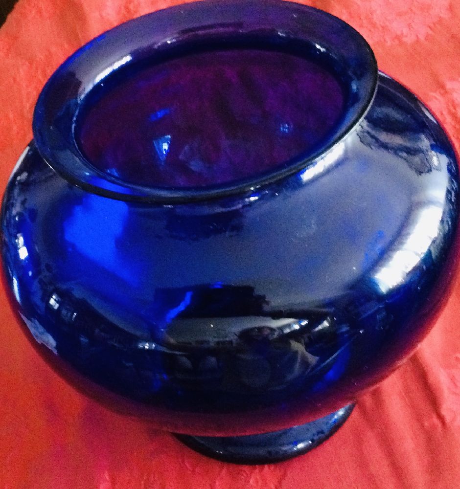 Vazolar Satlk El Yapm Kobalt Mavisi Cam Vazo