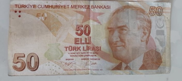 Paralar Trkiye Kat para Satlk Hatal basm 50 ₺