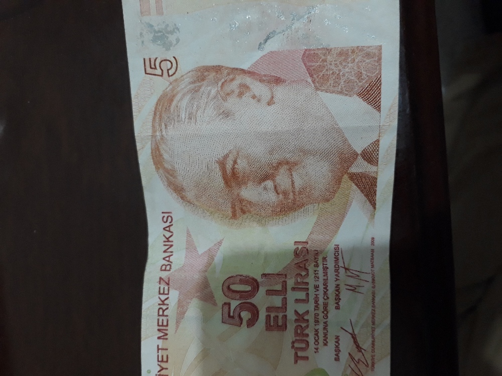 Paralar Hatal 50 tl Satlk Basim hatal 50 lira