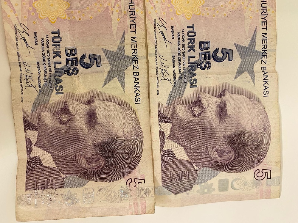 Paralar Trkiye Satlk Hatal Basm 5Tl