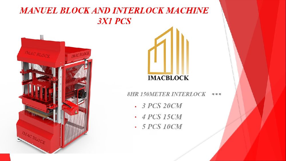 Briket Makinalar IMACBLOCK Briket parke Makine Satlk Block And  Interlock Machne