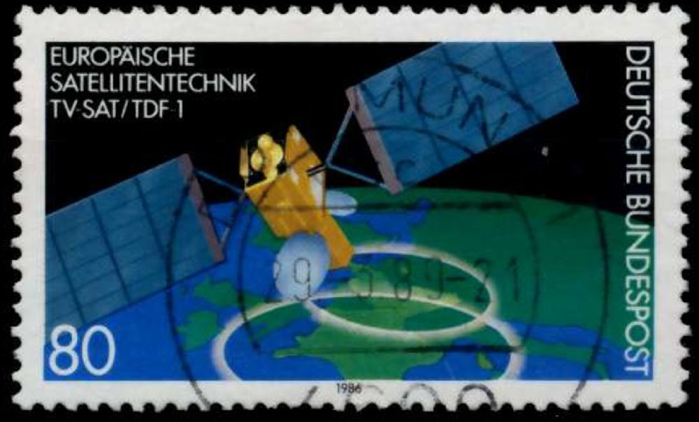 Pullar Satlk Almanya (Bat) 1986 Damgal Avrupa Uydu Teknolojis