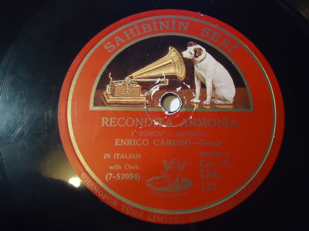 Klasik Mzik Plak Satlk Enrico Caruso Tosca/Puccini 78'lik Tertemiz