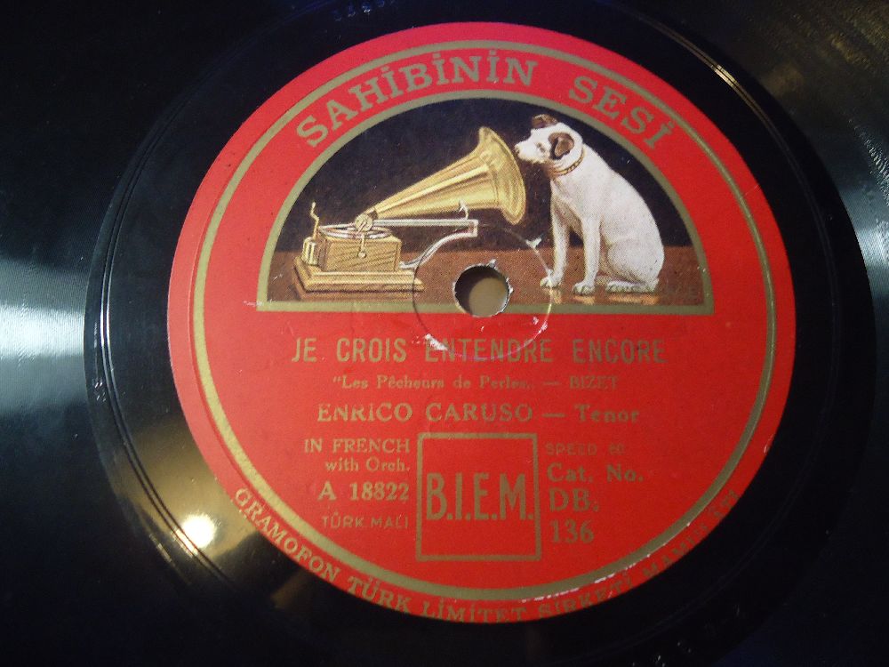 Klasik Mzik Plak Satlk Enrico Caruso Franszca 78'lik Tertemiz