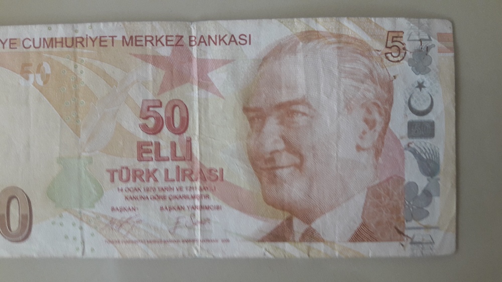 Paralar Trkiye Satlk Hatal basm 50 tl