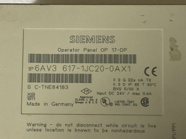 Dier Elektrik Malzemeleri Satlk Siemens Panel Op 17-Dp 6Av3 617-1Jc20-0Ax1