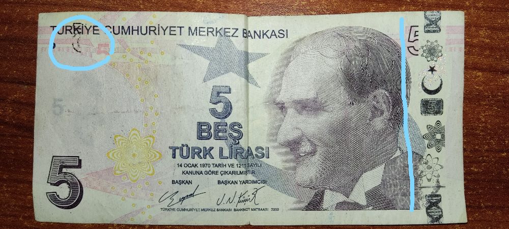 Paralar Trkiye Kat 5 Tl Satlk ift hatal 5 Tl