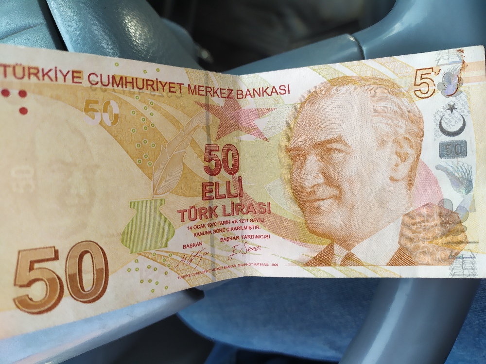 Paralar Trkiye Satlk Sfr eksik 50 tl