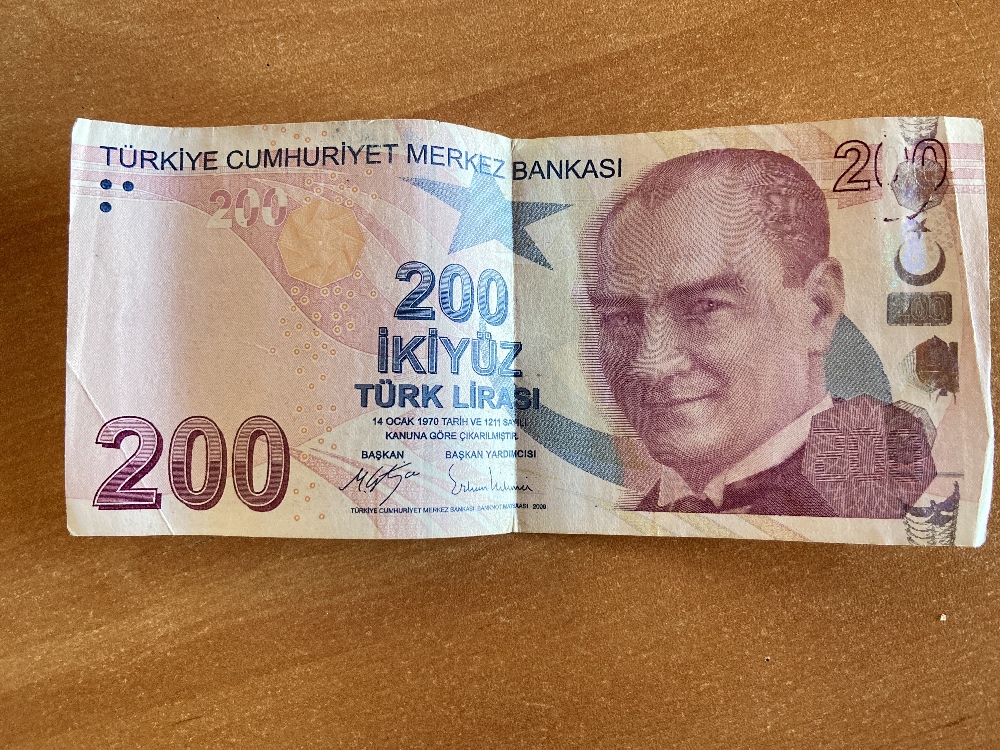 Paralar Trkiye Satlk Hatal basm200 tl