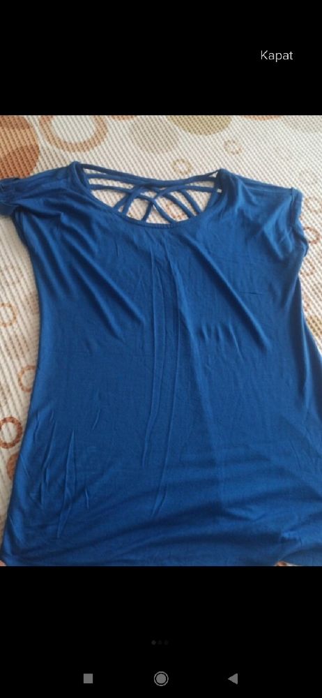 Bayan T-Shirt, Body dier Satlk mavi renk t-shirt