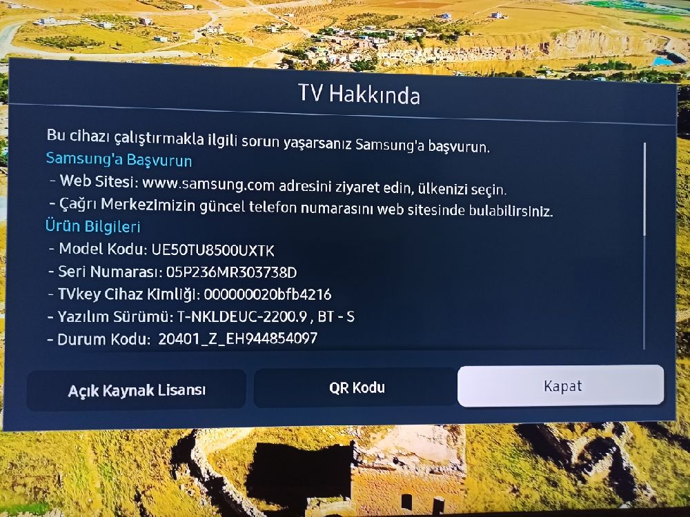 Led Tv Satlk SAMSUNG 50TU8500 4K SMART TV