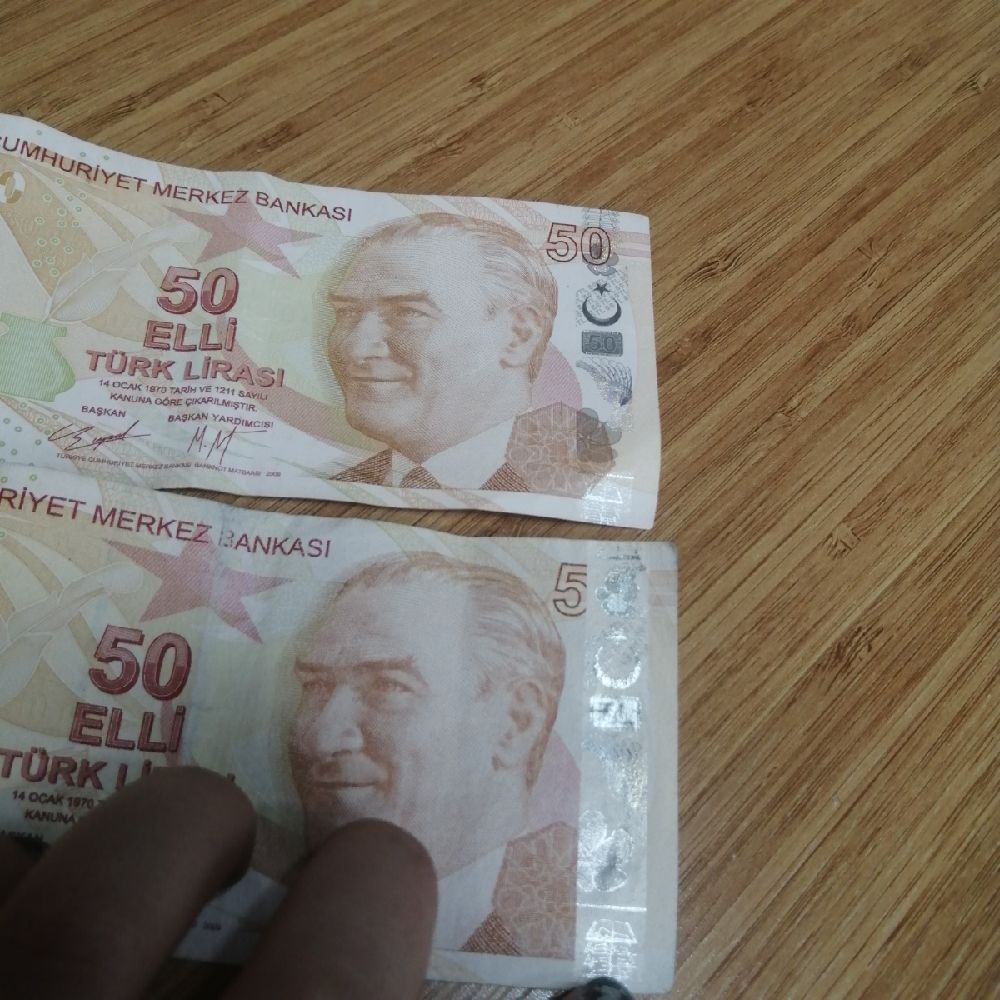 Paralar Trkiye Satlk Hatal Basm 50 Tl