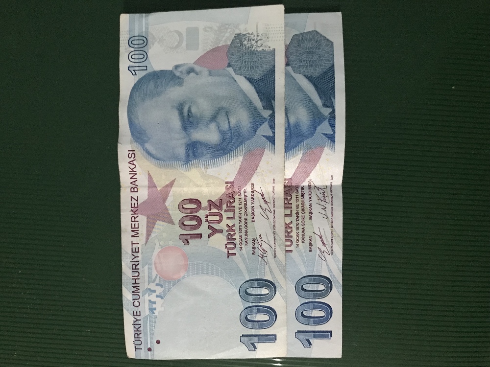 Paralar Trkiye cumhuriyeti Kat para Satlk Hatal basm 100₺