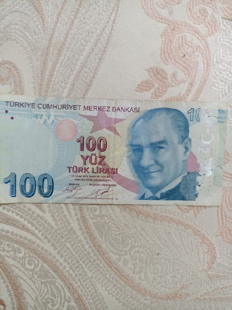 Paralar Trkiye yeni Satlk hatal basm 100 tl