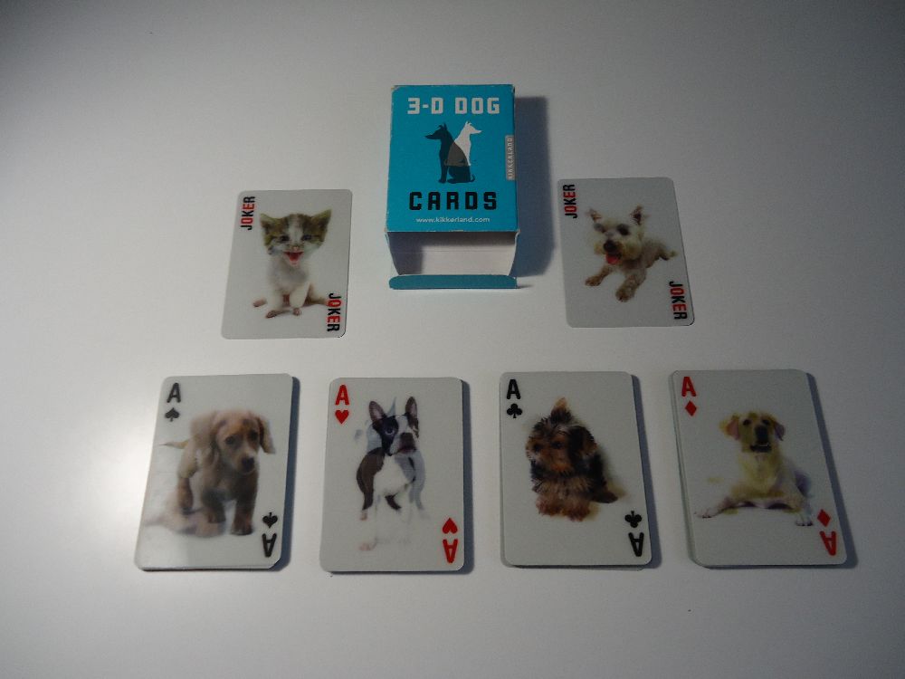 Oyunlar, Oyuncaklar skambil Destesi Satlk 3D Dog Cards Kikkerland Tertemiz Eksiksiz