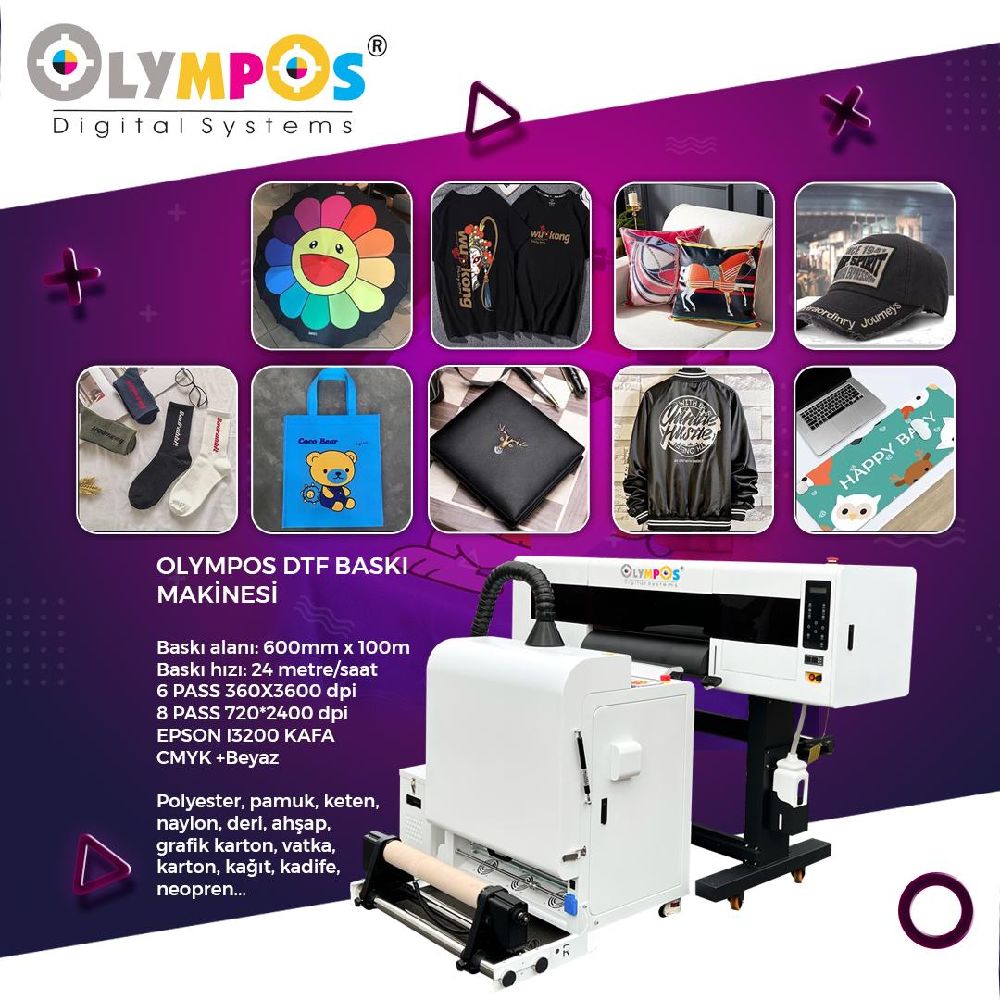 Bask Makinalar (Tekstil) Satlk Olympos Dtf Bask Makinesi