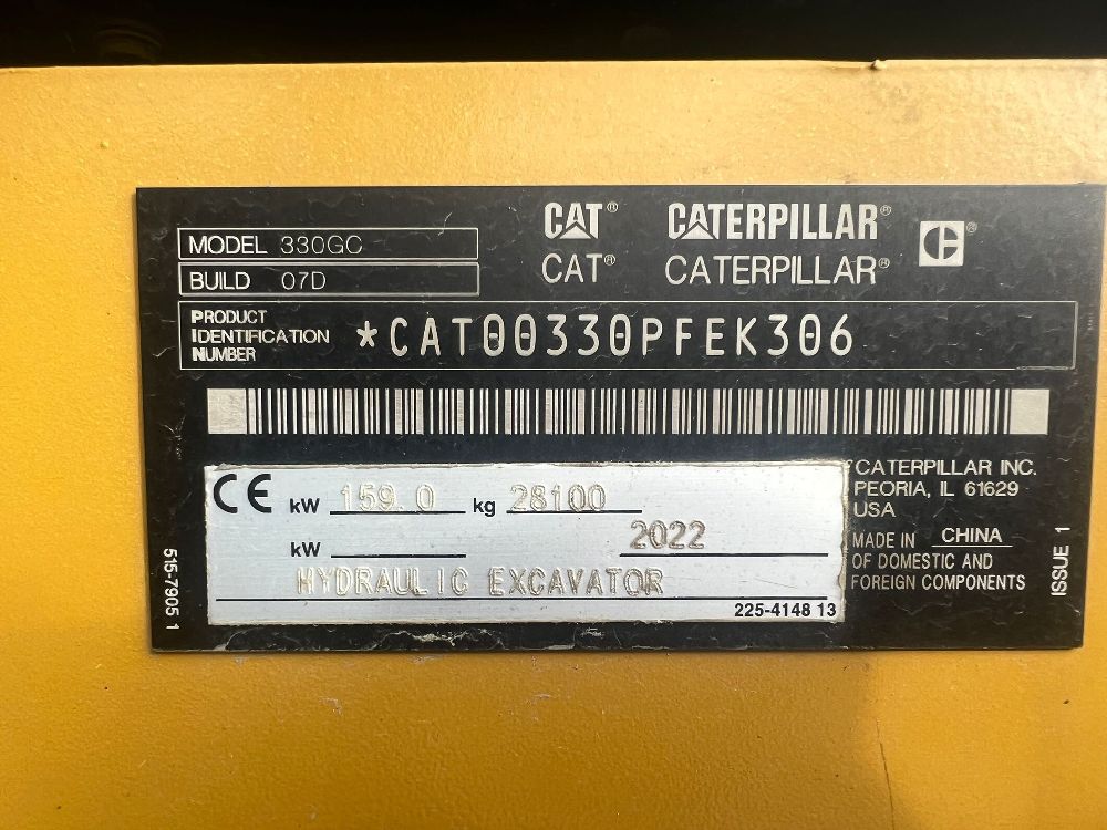 Ekskavatr Caterpillar Paletli Eskavator Satlk 2022 Cat 330 Gc-500 Saat-Orjinal