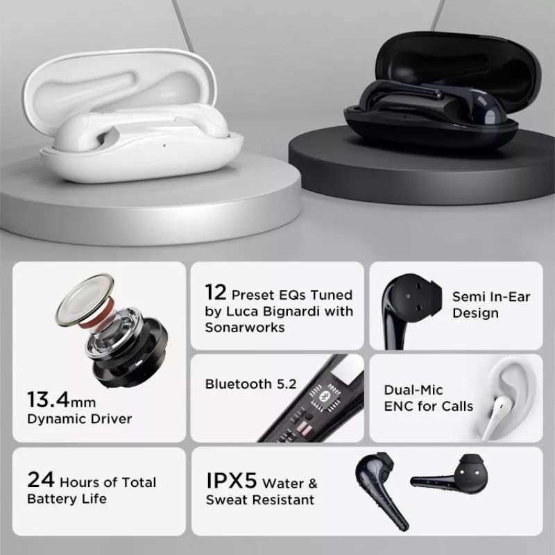 Hoparlr, Anfi ve Ses sistemi Bluetooth Kulaklk Satlk 1MORE ComfoBuds 2 Bluetooth 5.2 Kablosuz Kulaklk