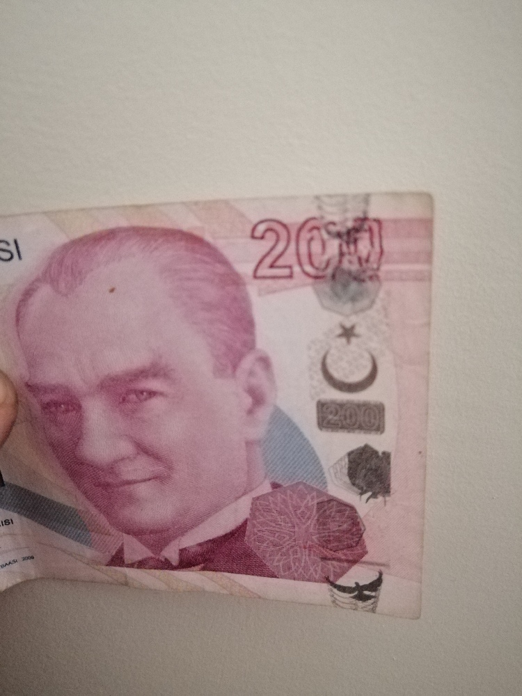 Paralar Trkiye 200 tl Satlk Hatal bask para