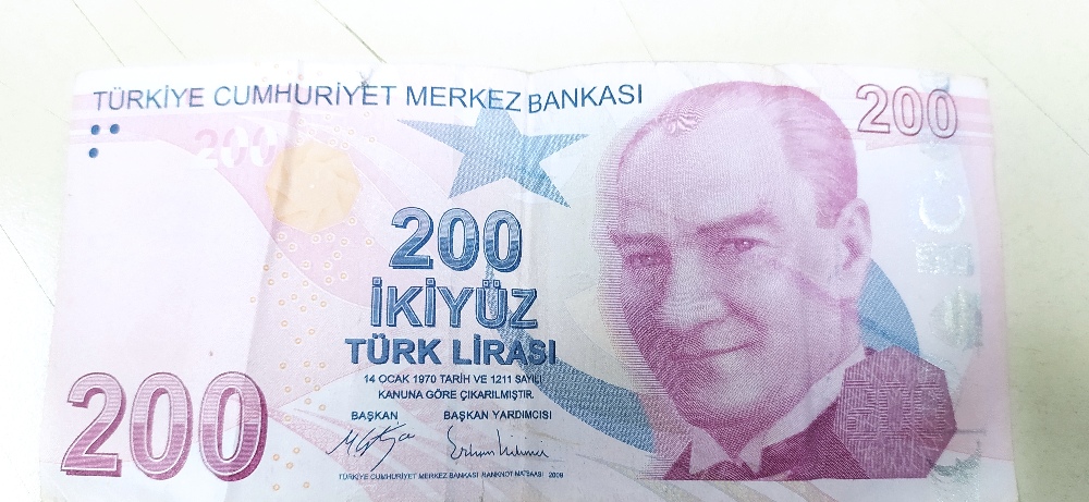 Paralar Trkiye Satlk Hatal basm 200 tl