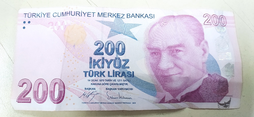 Paralar Trkiye Satlk Hatal basm 200 tl