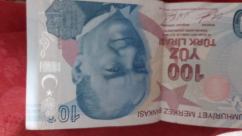 Paralar Satlk Hatal Basm 100tl banknot