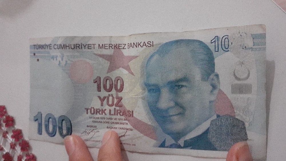 Paralar Turkiye Kagit para Satlk Hatali basim 100 tl