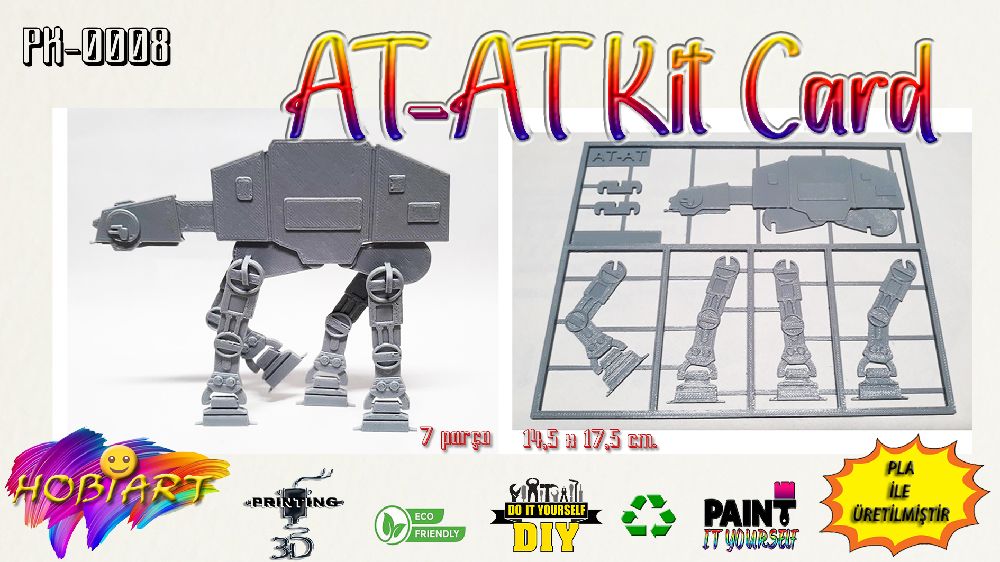 Diger Maket ve Modeller HOBART 3D Bask Satlk At-At Kit Card