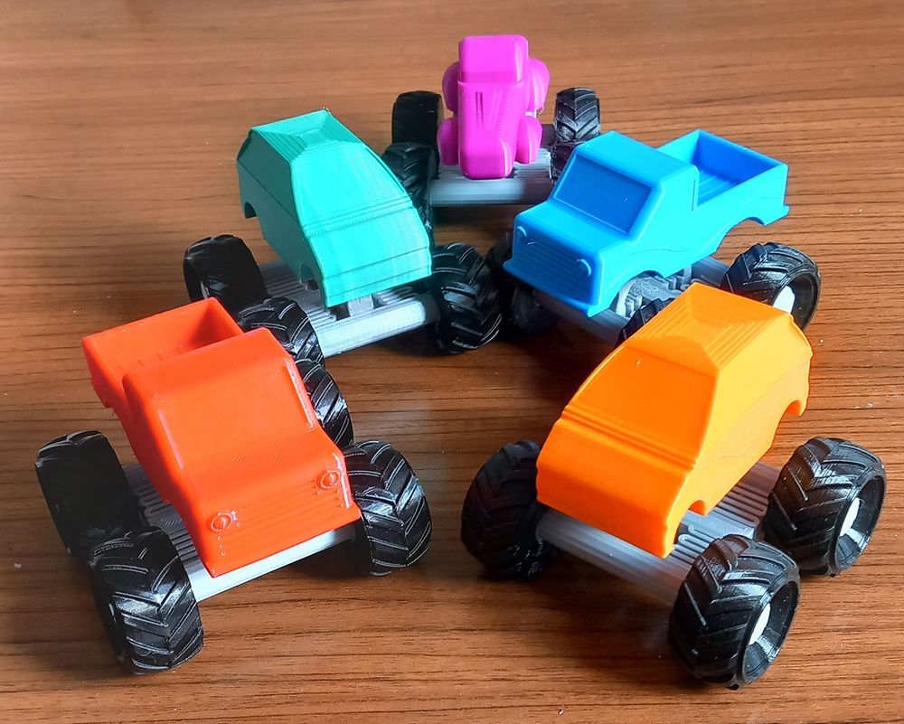 Oyunlar, Oyuncaklar HOBART 3D Bask Satlk Monster Truck Seti