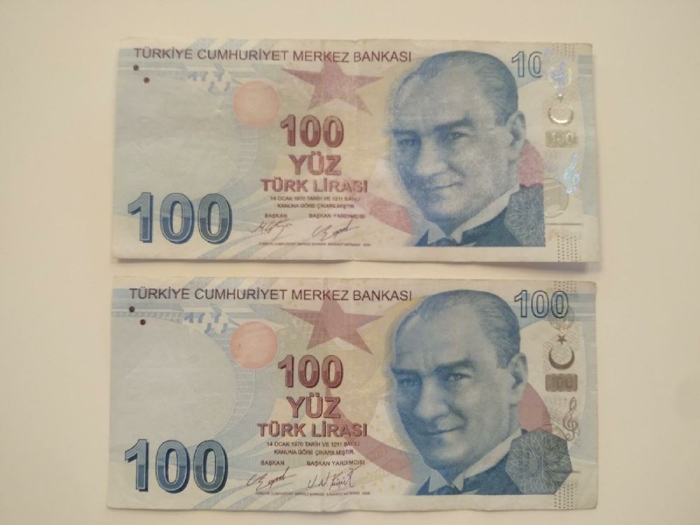Paralar Trkiye Satlk Hatal Basm 100 ₺
