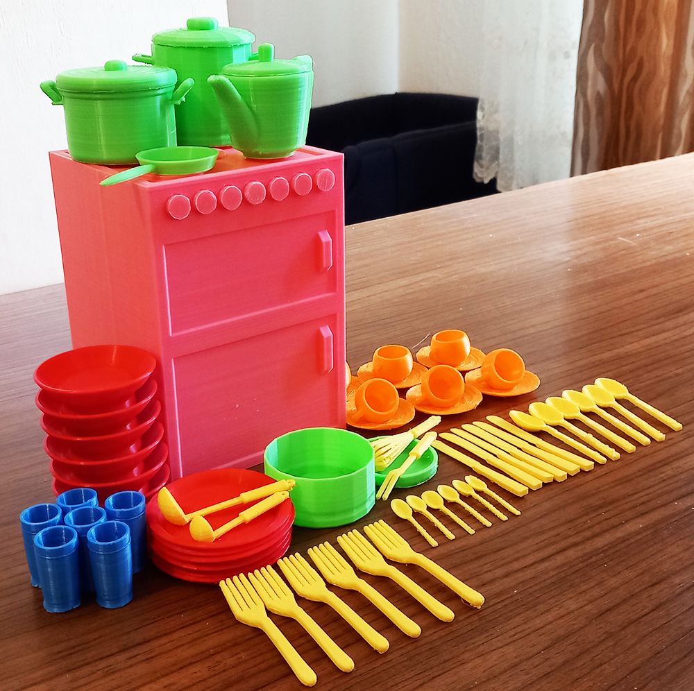 Oyunlar, Oyuncaklar HOBART 3D Bask Satlk Oyuncak Mutfak Seti