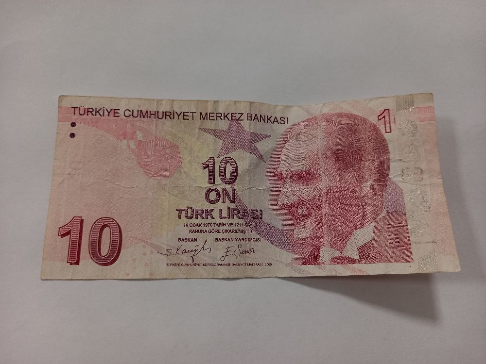 Paralar Trkiye Satlk Hatal basm 10 tl