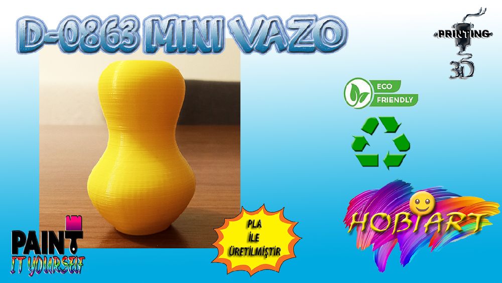 Vazolar 3D Bask Satlk Mini Vazo