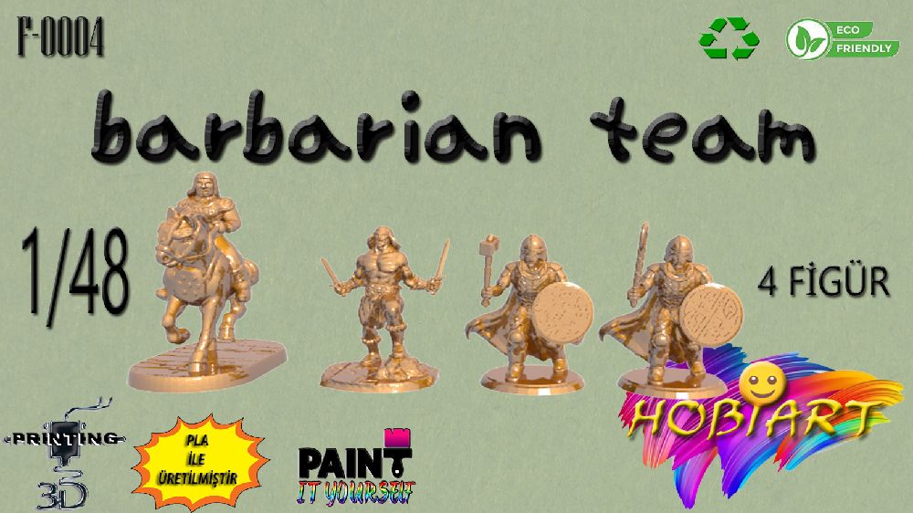 Oyunlar, Oyuncaklar HOBART 3D Bask Satlk F-0004 1/48 Barbaran Team