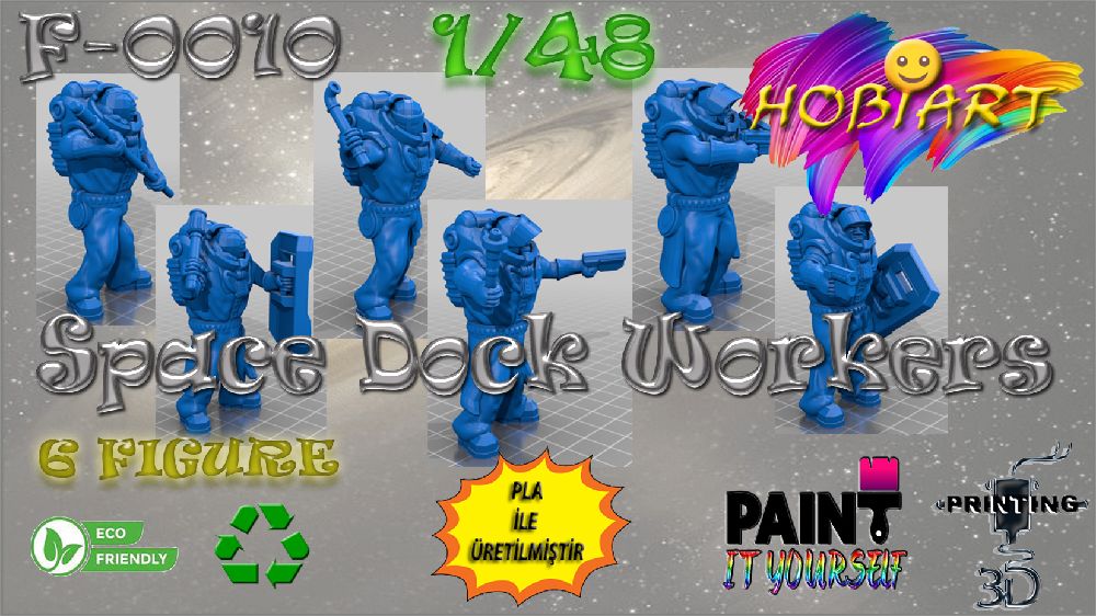 Oyunlar, Oyuncaklar HOBART 3D Bask Satlk F-0010 1-48 Space Dock Workers