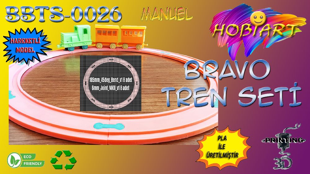 Oyunlar, Oyuncaklar HOBART 3D Bask Satlk Bbts-0026 Bravo Tren Seti
