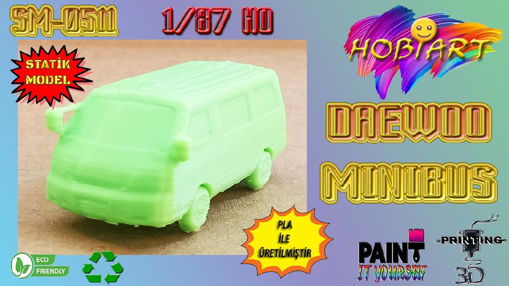 Diger Maket ve Modeller HOBART 3D Bask Satlk Sm-0511 1/87 Ho Daewoo Mnbus