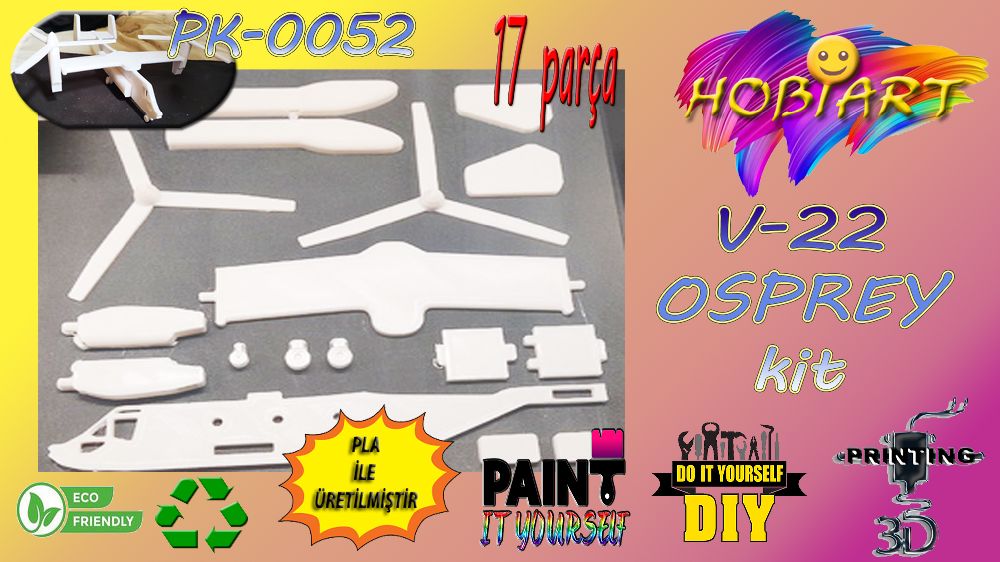 Uak Maketleri HOBART 3D Bask Satlk Pk-0052 V-22 Osprey Kt