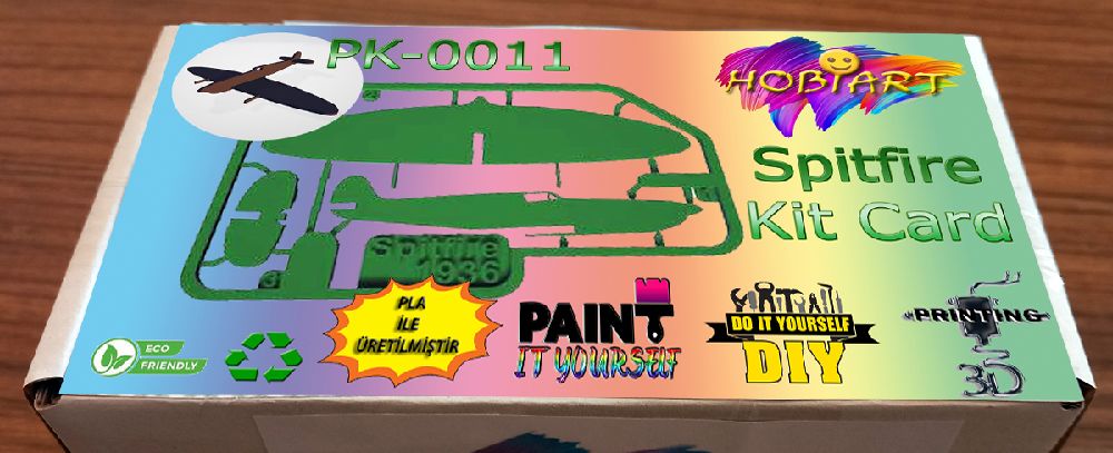 Diger Maket ve Modeller HOBART 3D Bask Satlk Pk-0011 Spitfire Kit Card