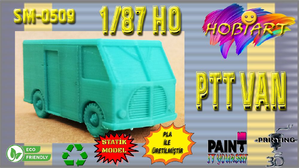 Diger Maket ve Modeller HOBART 3D Bask Satlk Sm-0509 1/87 Ho Ptt Van