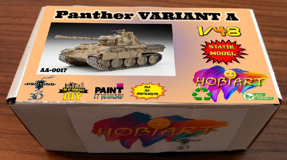 Diger Maket ve Modeller HOBART 3D Bask Satlk Aa-0017 1/48 Panther Varant A Tank
