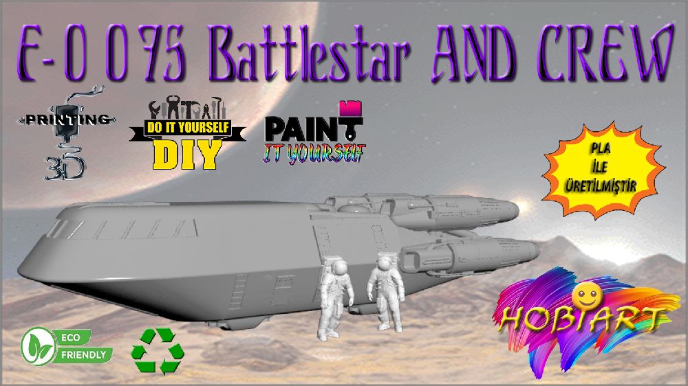Diger Maket ve Modeller HOBART 3D Bask Satlk F-0075 Battlestar And Crew