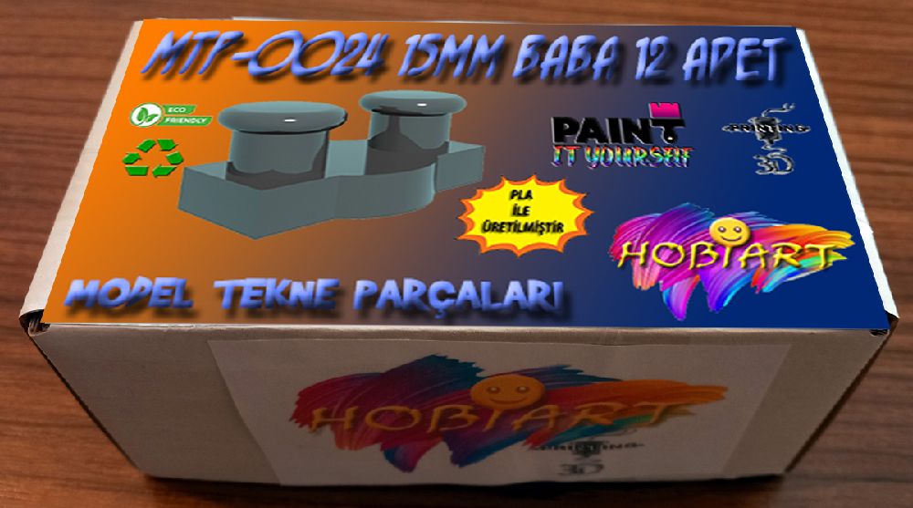Uzaktan Kumandal Modeller HOBART 3D Bask Satlk Mtp-0024 15Mm Baba 12 Adet (Model Tekne Paralar)