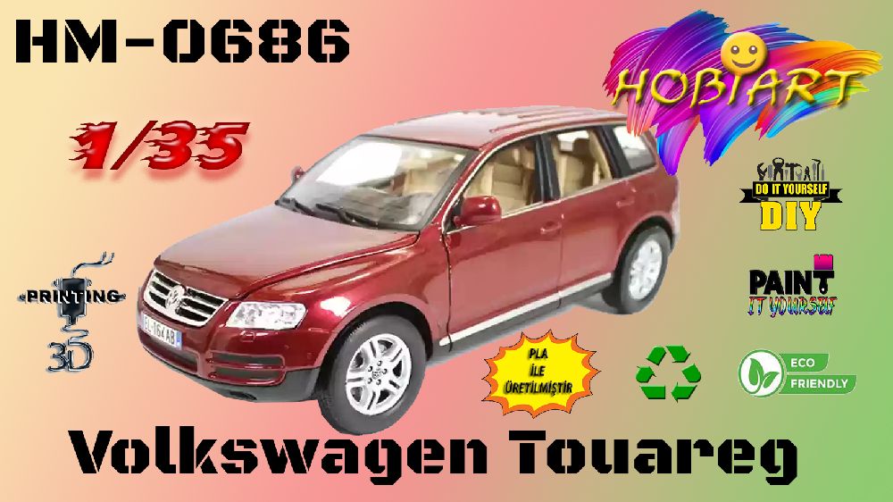 Araba Maketleri HOBART 3D Bask Satlk Hm-0686 1/35 Volkswagen Touareg